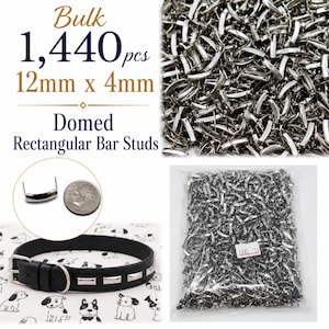 Opakowanie zbiorcze 1440 szt. Srebrnych metalowych główek do gwoździ w kształcie kopuły, 4 mm x 12 mm, dekoracyjnych do rękodzieła