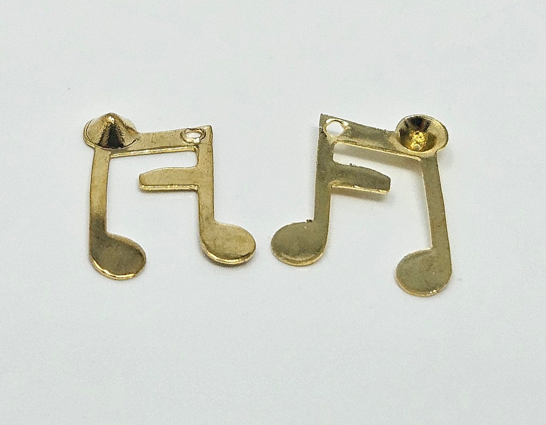 50 Pcs Vintage Music Note Gold Tone Brass Metal Charms for Crafts ...