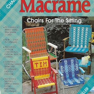 PDF ONLY Plaid&#39;s Macrame Chairs for the Sitting Lawn Chair Weaving Downloadable Pattern Book