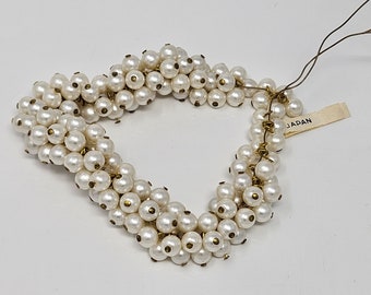 144 pcs 6mm Round White Pearl Beads Japanese Pearls with Gold Metal Loop