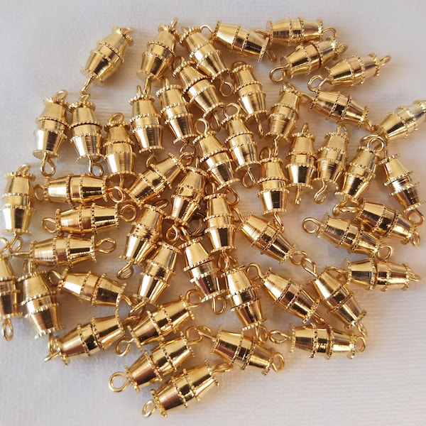 50 pcs Gold Brass or Silver Nickel Plated Screw Barrel Jewelry Necklace Bracelet Clasps Connectors