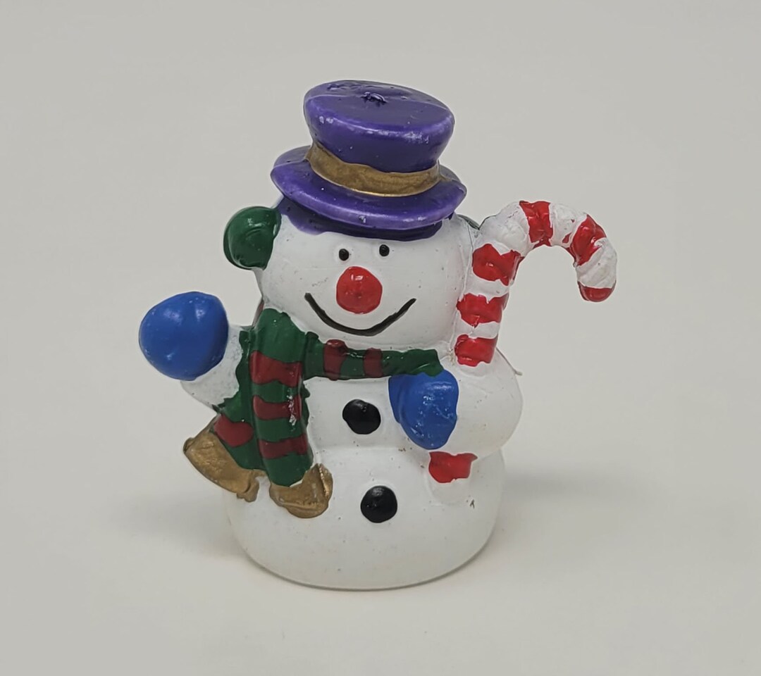 Plastic Stackable Snowman Pack of 12 Miniature Plastic Snowman Figurine for Crafts, Christmas ...