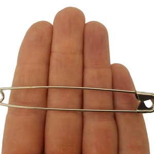 50 pcs Brass or Nickel Plated Steel Jumbo 76mm 3&quot; Safety Pins for Crafts