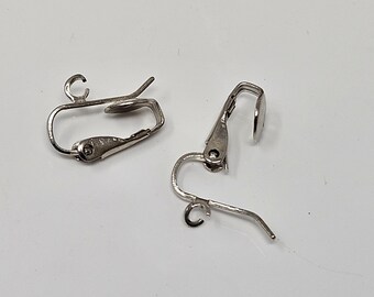 Silver Clip On Earring Findings with Jump Ring for Charms, Non-Pierced Ears, Earring Jewelry Components, 10 pair