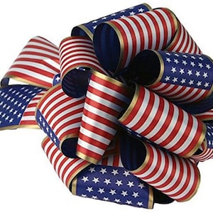 New Vintage Berwick Flora-Satin USA American Flag Patriotic Craft Ribbon 2-3/4 Inch x 50 Yards