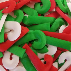 Packung mit 25 Candy Cane weiche Formen Weihnachten Puffins gepolstert Satin Applikation Nähen Schrott-Buchung Kunst Verschönerung