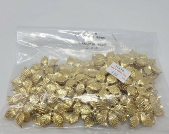 Bulk Pack 100 pcs Gold Tone Metal Flower Cut-Outs Jewelry Charms Accents Embellishments Findings
