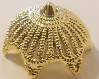 Pack of 12 Ornate 2&quot; Gold or Silver Filigree Christmas Ornament Crowns Caps Tops for Decorating Making Craft Ornaments