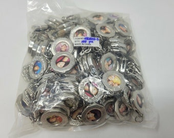 Großpackung mit 100 Blumen Porträt Bild Bilderrahmen Silber Metall Handwerk Schmuck Charms