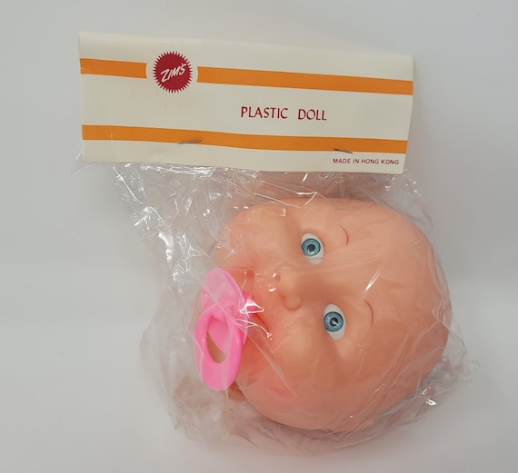 New Vintage Zim's Large Vinyl Plastic Baby Doll Head With Pacifier