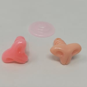 Vintage Zim's H Type Pink or Flesh Cat Animal Safety Nose with Washers for Craft Crochet Dolls, Puppets, Toys
