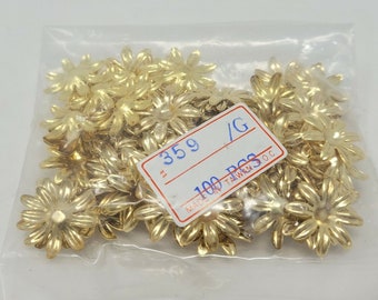 Bulk Pack of 100 pcs Silver or Gold Tone Metal Daisy Flower Cut-Outs Jewelry Charms Accents Embellishments Findings