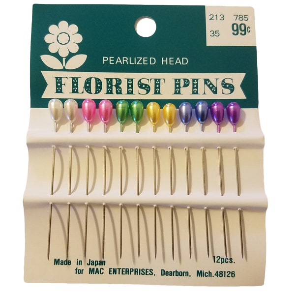 144pcs Multi-Color Pear-Shaped Pearl Head Florist Pins 2" Inch for Floral Corsages, Bridal, and other Crafts