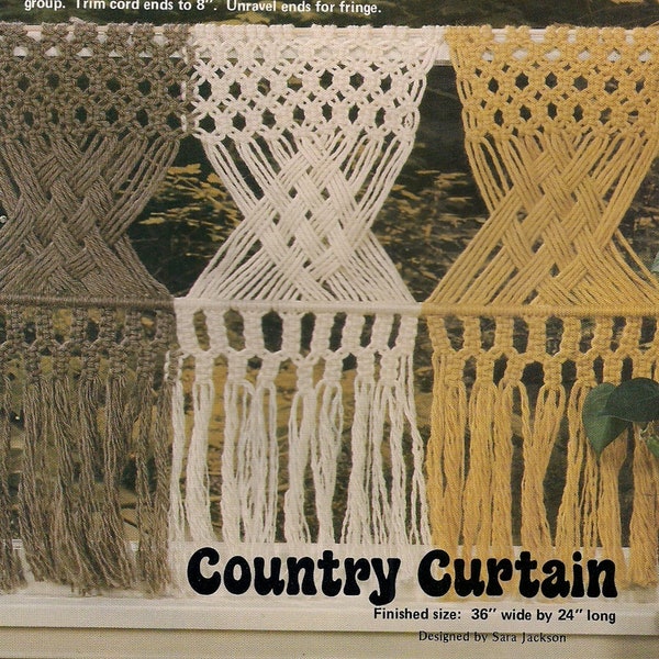 PDF ONLY - Macrame Curtain & Other Downloadable Patterns in Macrame Mischief Book