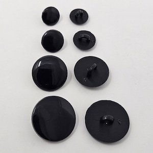 Zim's Vintage Round Black Flat Plastic Sew-On Safety Eyes for Craft Doll, Amigurumi Toy, or Puppet Making, Assorted Sizes