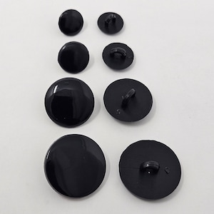 Zim&#39;s Vintage Round Black Flat Plastic Sew-On Safety Eyes for Craft Doll, Amigurumi Toy, or Puppet Making, Assorted Sizes