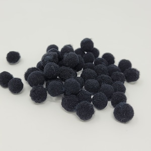 Bulk Lot of 500 pcs Black or Red Fuzzy 7mm 1/4&quot; Inch Round Acrylic Craft Pom Poms
