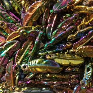 Pack of 144 Iridescent Plastic Feathers Charms Beads for Jewelry or Crafts