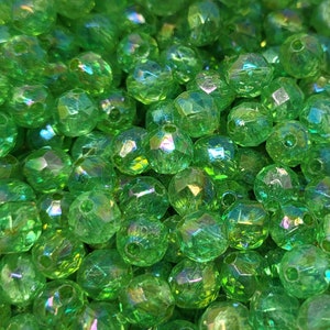 500 Pcs Cristal Translucide Facettes 8mm Ronde En Plastique Acrylique Perles Artisanales image 2