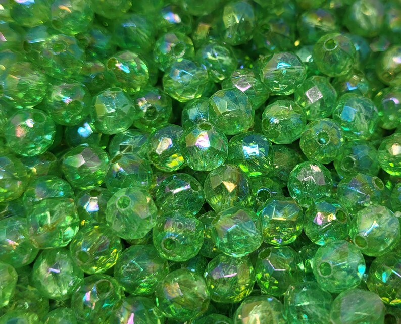 500 Pcs Cristal Translucide Facettes 8mm Ronde En Plastique Acrylique Perles Artisanales image 2