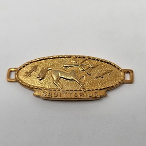 Sagittarius Centaur Archer Zodiac Astrology Sign Gold Tone Brass Metal Charm Bracelet Necklace Pendant Craft Jewelry