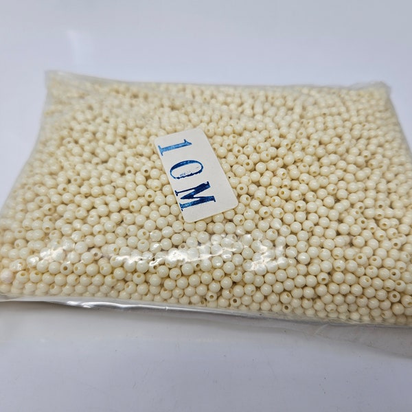 Bulk Pack of 10,000 Opaque Loose Artificial Plastic Pearls 4mm Tiny Round Beads