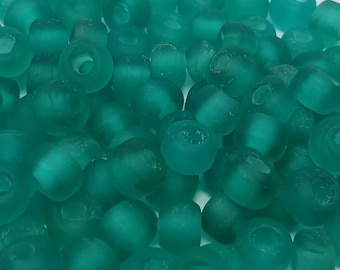 Pack of 100 Vintage Glass Pony Crow Beads 9mm x 6mm for Jewelry Crafts