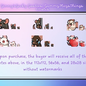 Rat Emotes for Twitch/Discord Set of 6