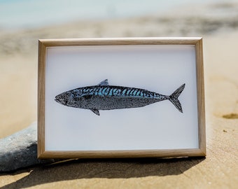 Mackerel Screen Print Fish Wall Art