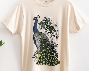 Peacock And Camellia T-Shirt