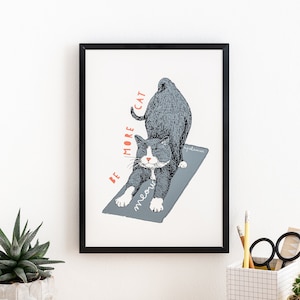 Cat Wall Print 'Be More Cat' With Frame