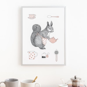 Eichhörnchen Tea Time Print