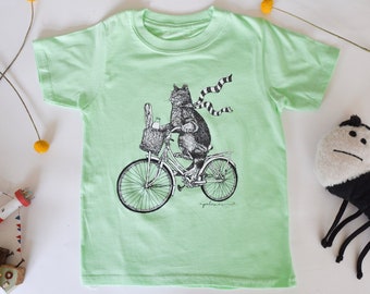 Personalised Cat Initials Pocket Girls Children/'s Kids T Shirts T-Shirt Top
