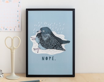 Nope Pigeon Print A4