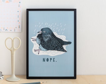 Nope Pigeon Print A4