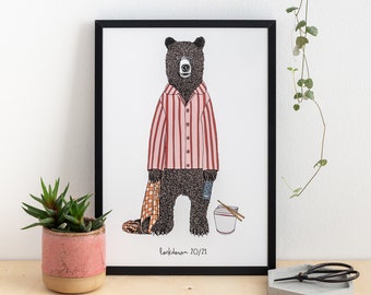 Mr Bear in Lockdown Print