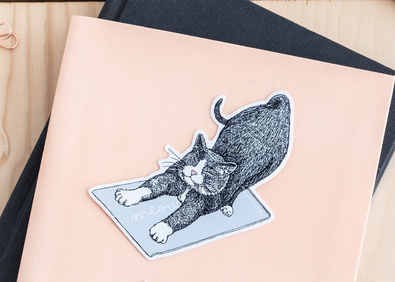 Be More Cat Stickers Yoga Cat