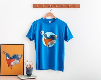 Kingfisher Screen Printed Organic Cotton T-Shirt