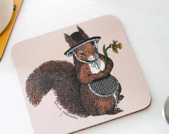 Welsh Lady Squirrel Coaster