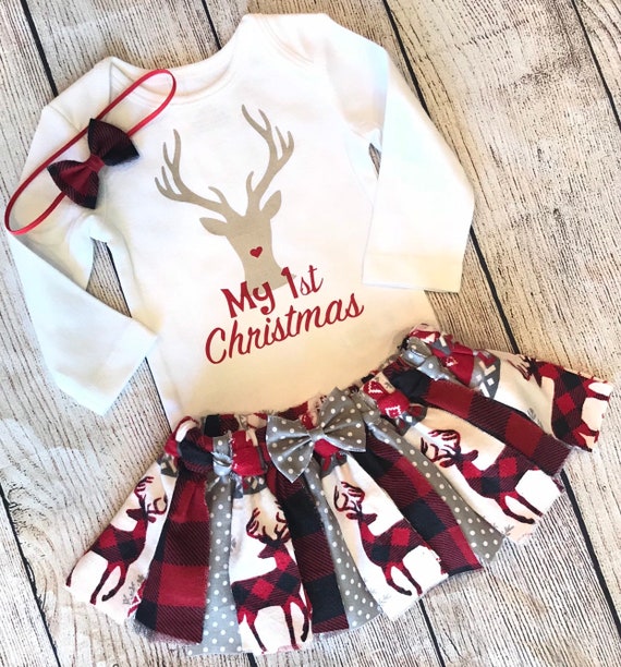 newborn first christmas outfit girl