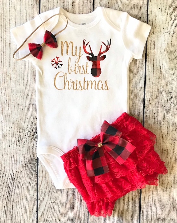 personalized first christmas outfit