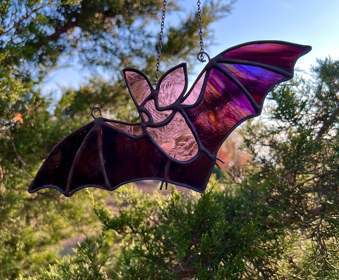 Amethyst Bat stained Glass Bat - Etsy