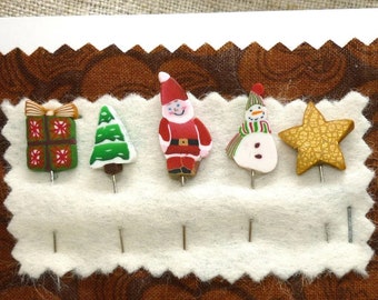 Christmas Pins for Pincushion Santa Claus Gift for woman stocking stuffer for woman