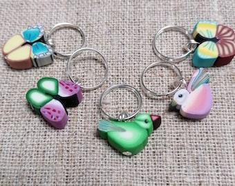 Stitch Markers for kniktting, Progress keepers set for Knitting  Bird Butterfly, marking rings