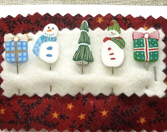 Weihnachten Pins für Nadelkissen Urlaub Geschenk Dekorative Schneemann Pins, Quilter Geschenk, Verzierungs-Pins
