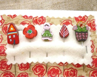 Pioneer woman pins handmade, Country Decorative Pins for Pincushion Embellishment, Gift for a Quilter