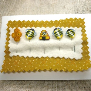 Quilting Bees Sewing Pins Decorative Sewing Pins Sewing Accessory Bee  Lovers Honey Bee Stick Pins Dress up Your Pincushion 