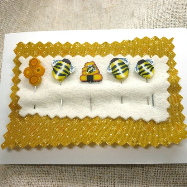 Épingles décoratives pour Pincushion Bumble Bee Hive Honeycomb Bees, Notions de couture faites à la main