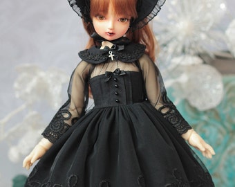 Volks msd doll dress -  black dress