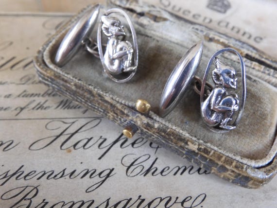Art Deco Sterling Silver CORNISH Pixie Cufflinks … - image 10
